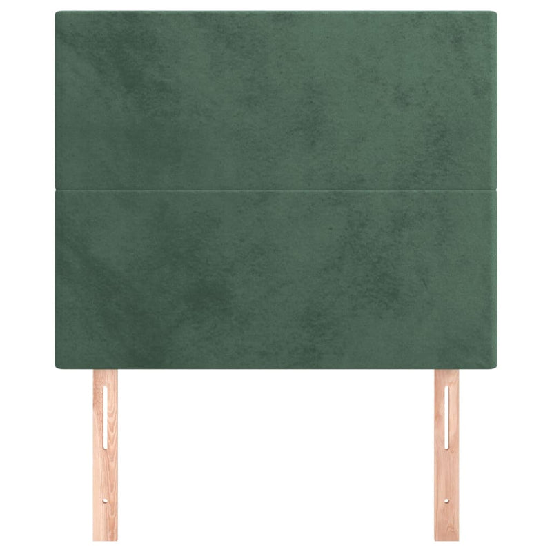 vidaXL 2 db sötétzöld bársony fejtámla 80 x 5 x 78/88 cm