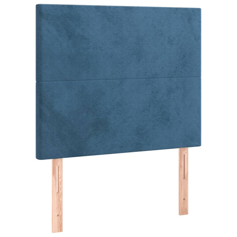 vidaXL 2 db sötétkék bársony fejtámla 90x5x78/88 cm