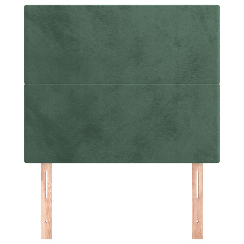 vidaXL sötétzöld bársony fejtámla 100x5x78/88 cm