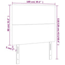 vidaXL sötétzöld bársony fejtámla 100 x 5 x 118/128 cm