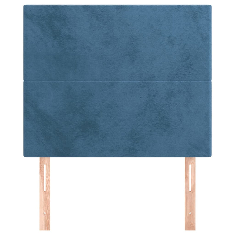 vidaXL sötétkék bársony fejtámla 100x5x78/88 cm