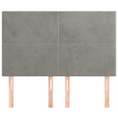 vidaXL világosszürke bársony fejtámla 144x5x118/128 cm
