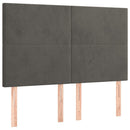 vidaXL sötétszürke bársony fejtámla 144x5x118/128 cm