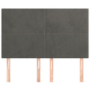 vidaXL sötétszürke bársony fejtámla 144x5x118/128 cm