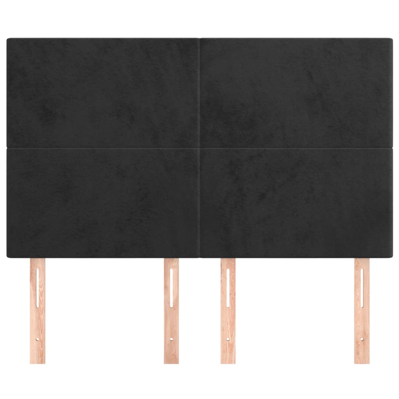 vidaXL 4 db fekete bársony fejtámla 72 x 5 x 78/88 cm