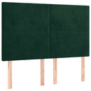 vidaXL sötétzöld bársony fejtámla 144x5x118/128 cm