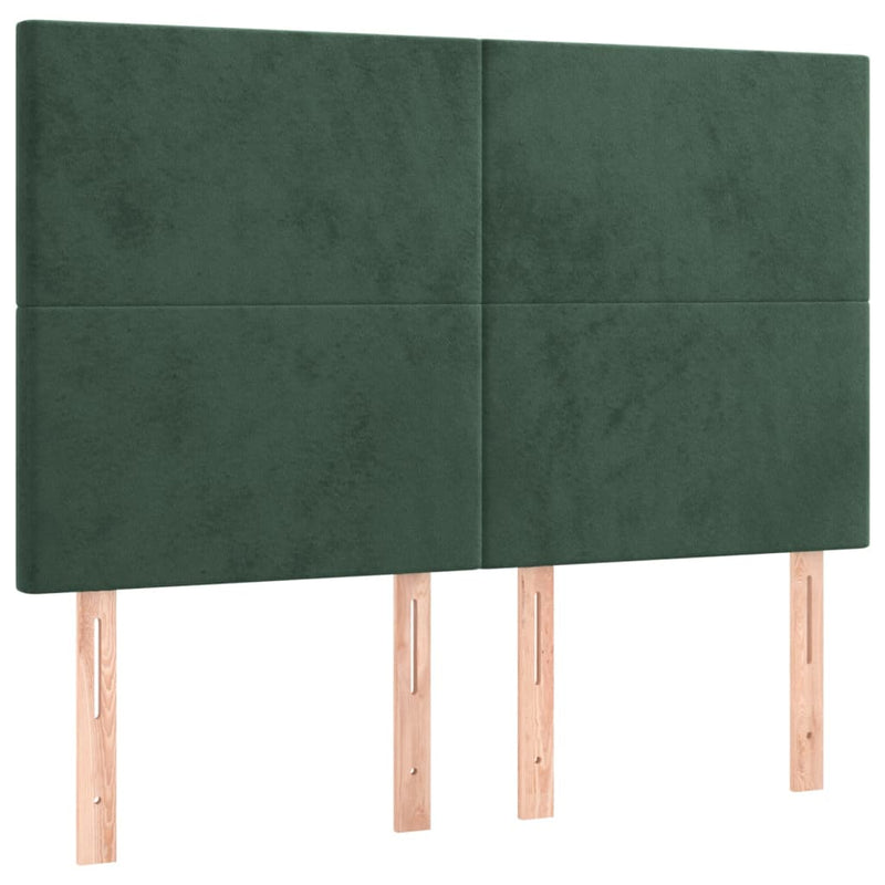 vidaXL 4 db sötétzöld bársony fejtámla 72 x 5 x 78/88 cm