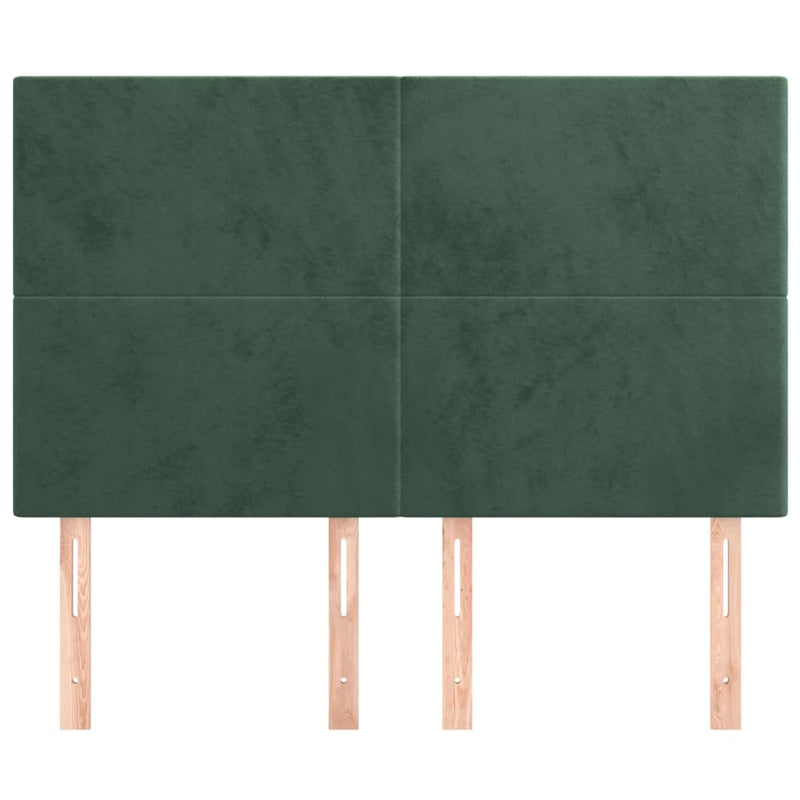 vidaXL 4 db sötétzöld bársony fejtámla 72 x 5 x 78/88 cm