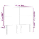 vidaXL sötétkék bársony fejtámla 144x5x118/128 cm