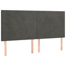 vidaXL 4 db sötétszürke bársony fejtámla 80 x 5 x 78/88 cm