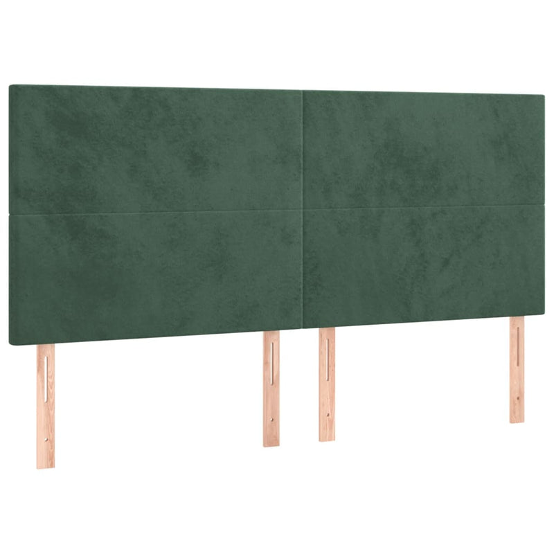 vidaXL 4 db sötétzöld bársony fejtámla 80 x 5 x 78/88 cm