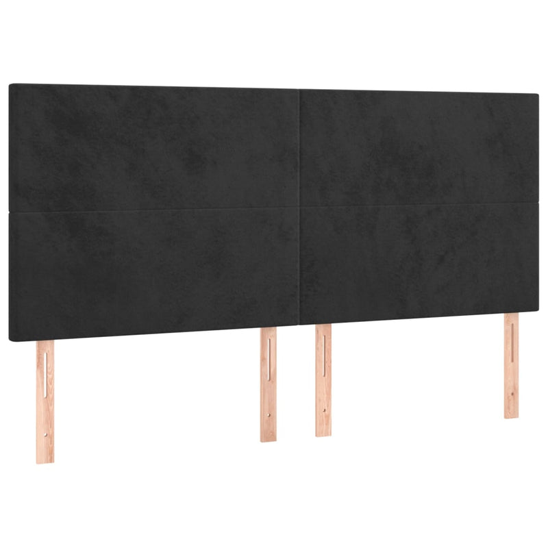 vidaXL 4 db fekete bársony fejtámla 90x5x78/88 cm
