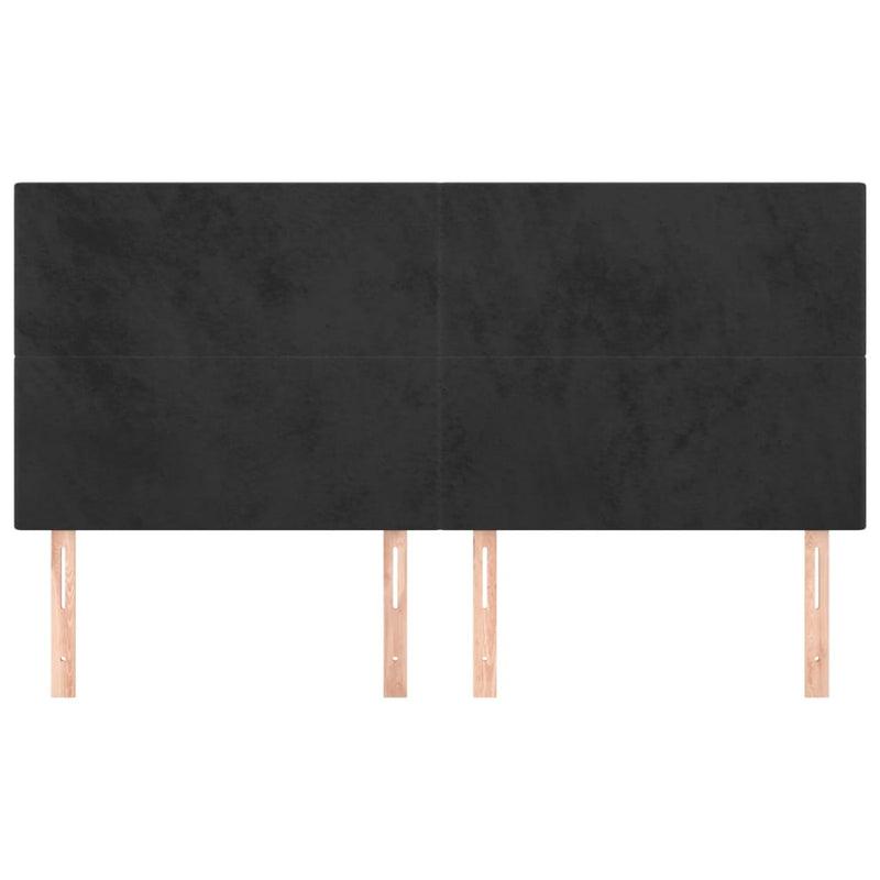 vidaXL 4 db fekete bársony fejtámla 90x5x78/88 cm
