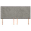 vidaXL világosszürke bársony fejtámla 200 x 5 x 118/128 cm