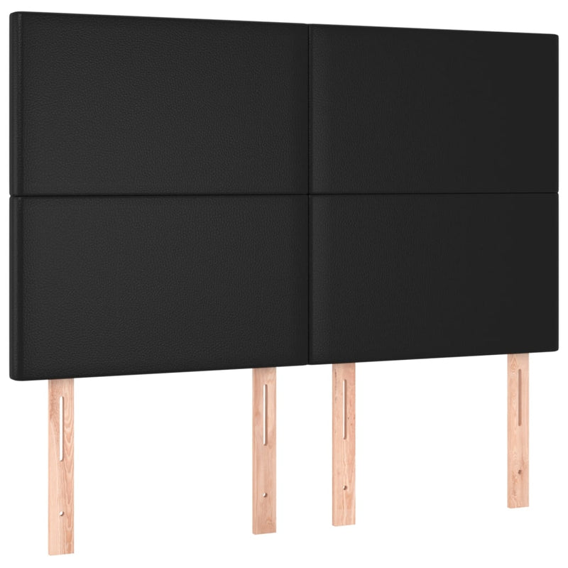 vidaXL 4 db fekete műbőr fejtámla 72 x 5 x 78/88 cm
