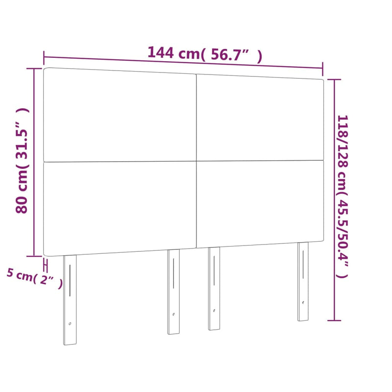 vidaXL 4 db krémszínű műbőr fejtámla 72 x 5 x 78/88 cm
