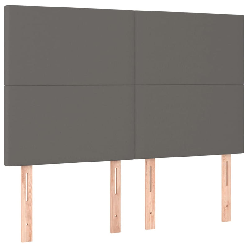 vidaXL 4 db szürke műbőr fejtámla 72 x 5 x 78/88 cm