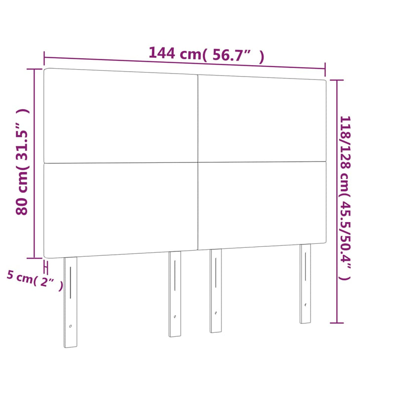 vidaXL 4 db cappuccino színű műbőr fejtámla 72 x 5 x 78/88 cm