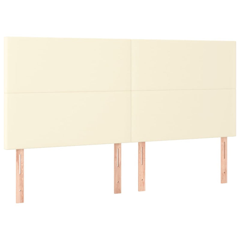 vidaXL 4 db krémszínű műbőr fejtámla 100 x 5 x 78/88 cm