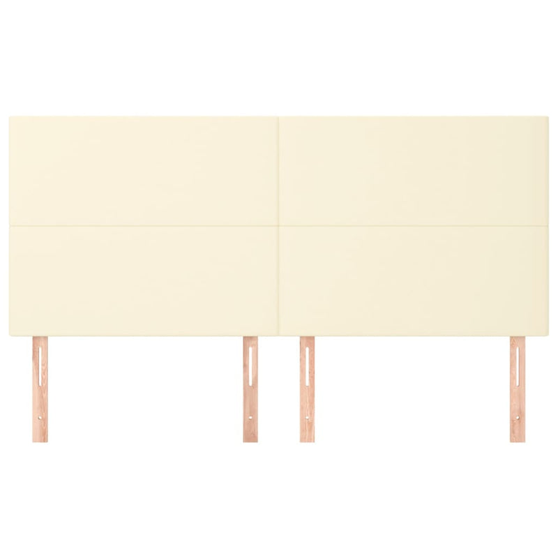 vidaXL 4 db krémszínű műbőr fejtámla 100 x 5 x 78/88 cm