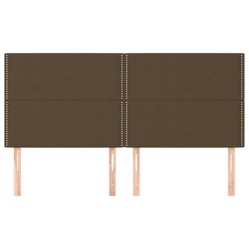 vidaXL 4 db sötétbarna szövet fejtámla 100x5x78/88 cm