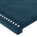 vidaXL sötétkék bársony fejtámla 80x5x118/128 cm