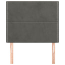vidaXL sötétszürke bársony fejtámla 90x5x118/128 cm