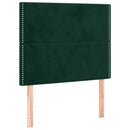vidaXL sötétzöld bársony fejtámla 90x5x118/128 cm