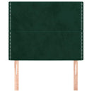 vidaXL sötétzöld bársony fejtámla 90x5x118/128 cm