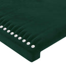 vidaXL sötétzöld bársony fejtámla 90x5x118/128 cm