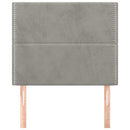 vidaXL világosszürke bársony fejtámla 100x5x118/128 cm