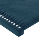 vidaXL sötétkék bársony fejtámla 100x5x118/128 cm