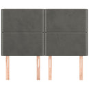 vidaXL sötétszürke bársony fejtámla 144x5x118/128 cm