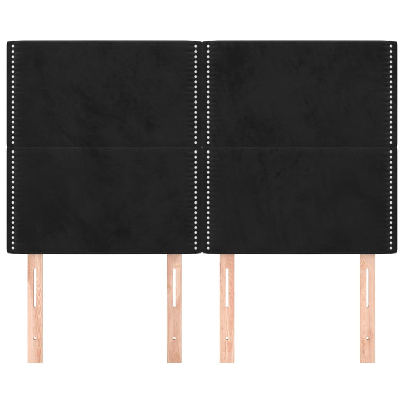 vidaXL 4 db fekete bársony fejtámla 72 x 5 x 78/88 cm