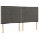vidaXL sötétszürke bársony fejtámla 160x5x118/128 cm