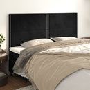 vidaXL fekete bársony fejtámla 160x5x118/128 cm
