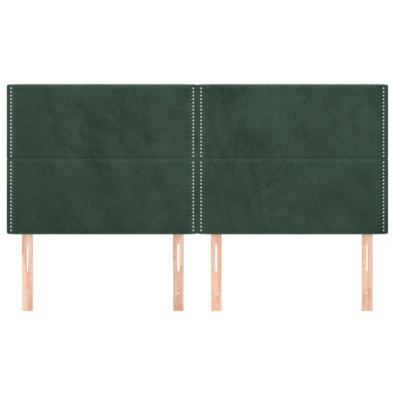 vidaXL 4 db sötétzöld bársony fejtámla 80 x 5 x 78/88 cm
