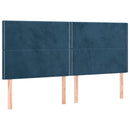 vidaXL 4 db sötétkék bársony fejtámla 80 x 5 x 78/88 cm