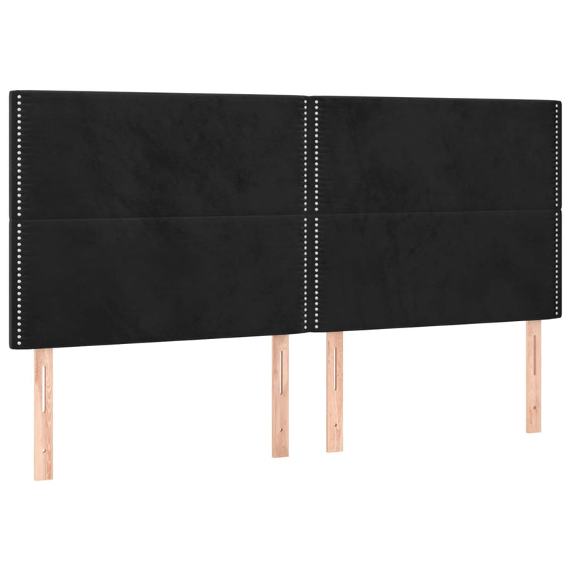 vidaXL 4 db fekete bársony fejtámla 90x5x78/88 cm