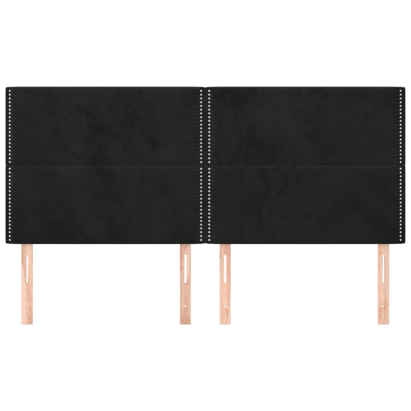 vidaXL 4 db fekete bársony fejtámla 90x5x78/88 cm