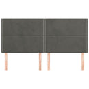 vidaXL sötétszürke bársony fejtámla 200 x 5 x 118/128 cm