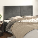 vidaXL sötétszürke bársony fejtámla 200 x 5 x 118/128 cm