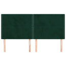 vidaXL sötétzöld bársony fejtámla 200 x 5 x 118/128 cm