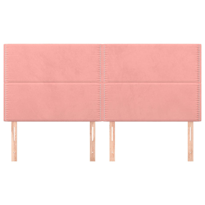 vidaXL rózsaszín bársony fejtámla 200 x 5 x 118/128 cm