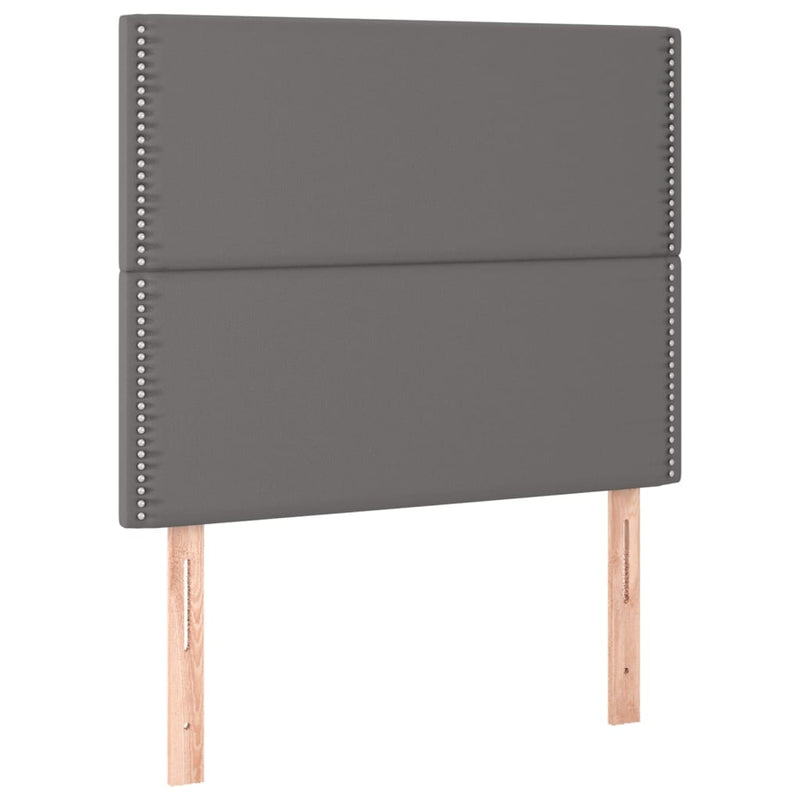 vidaXL 2 db szürke műbőr fejtámla 90x5x78/88 cm