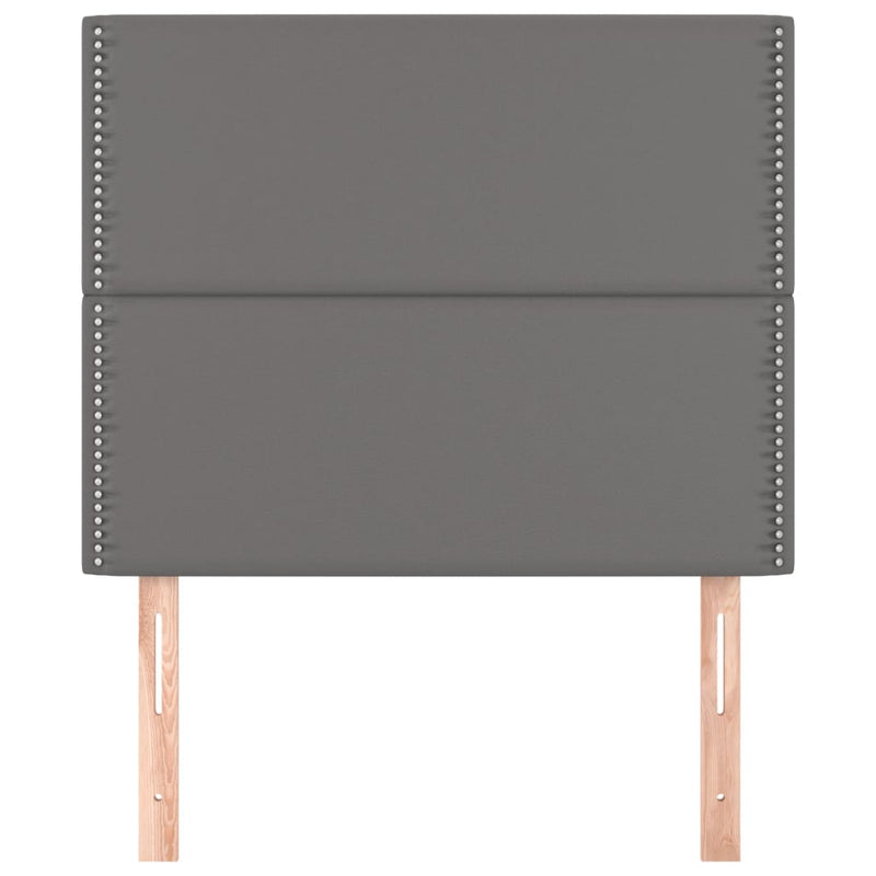 vidaXL 2 db szürke műbőr fejtámla 90x5x78/88 cm