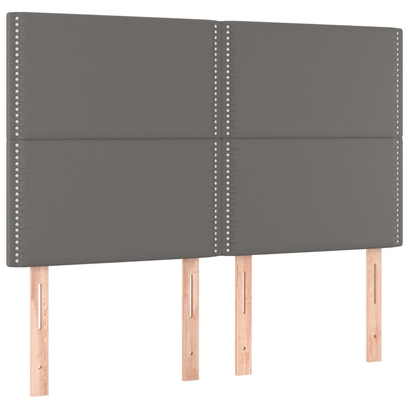 vidaXL 4 db szürke műbőr fejtámla 72 x 5 x 78/88 cm