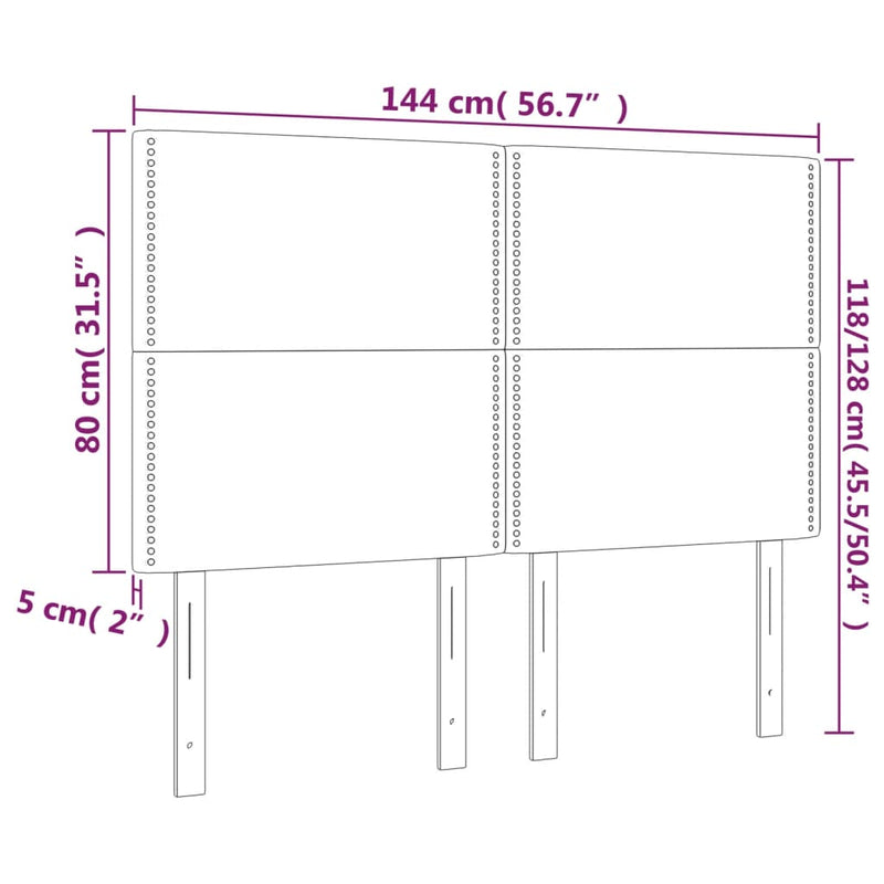 vidaXL 4 db szürke műbőr fejtámla 72 x 5 x 78/88 cm
