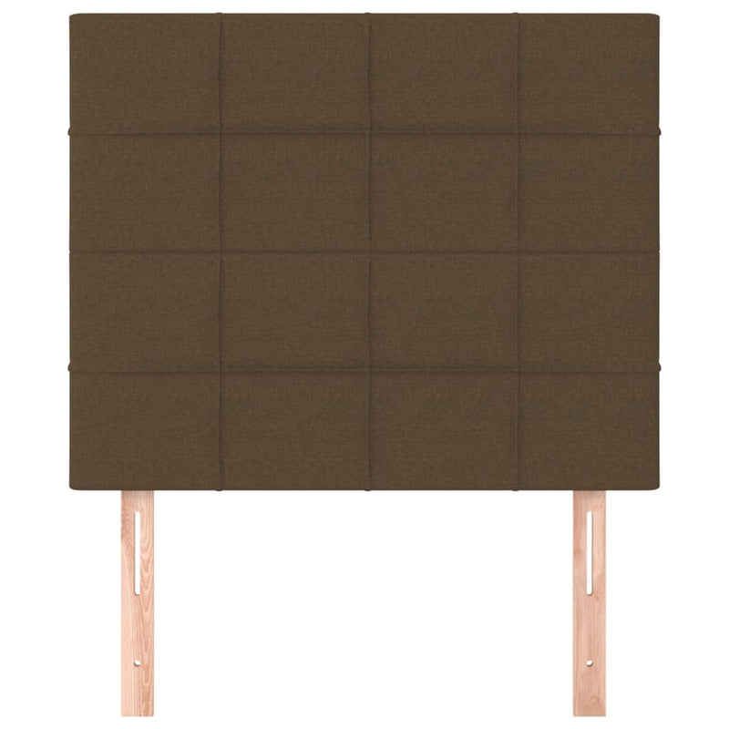 vidaXL 2 db sötétbarna szövet fejtámla 90x5x78/88 cm
