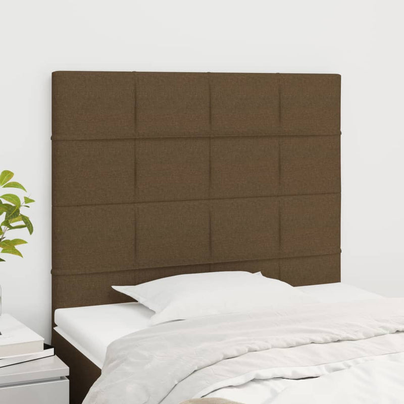 vidaXL 2 db sötétbarna szövet fejtámla 90x5x78/88 cm